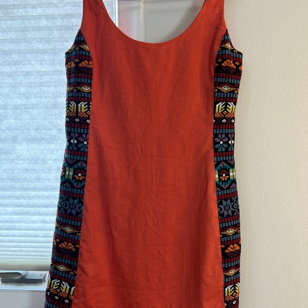 Judith March Women's Small Orange and Patterned Dress